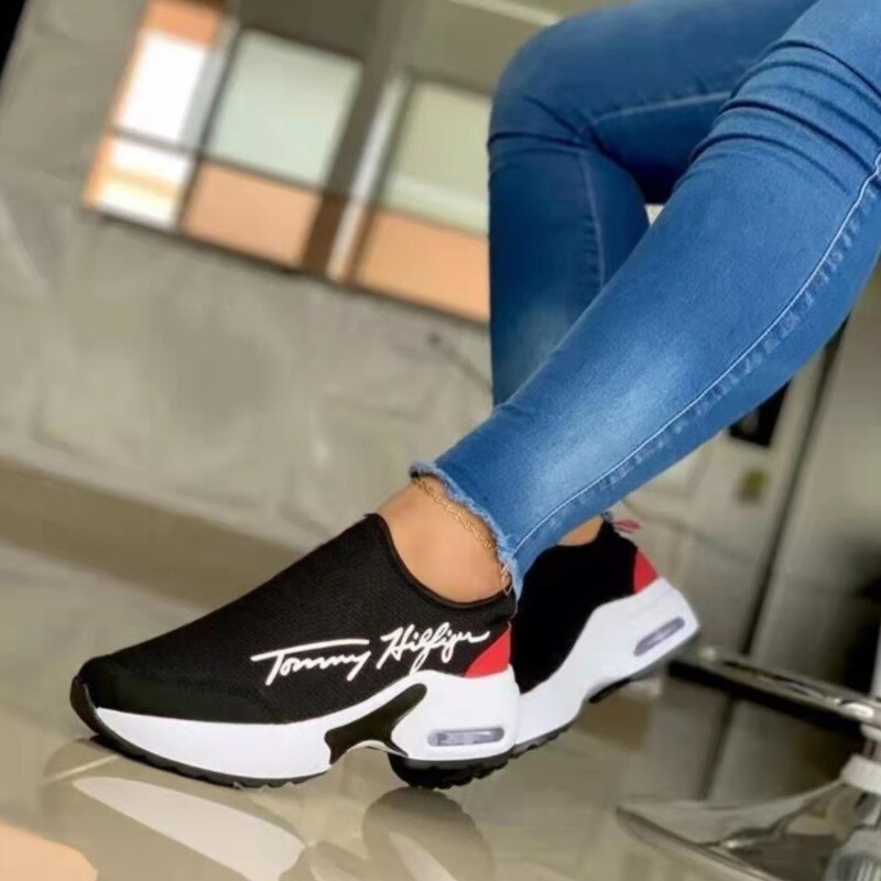 Casual Breathable Wedges Ladies Walking Sneakers Flat Women Shoes