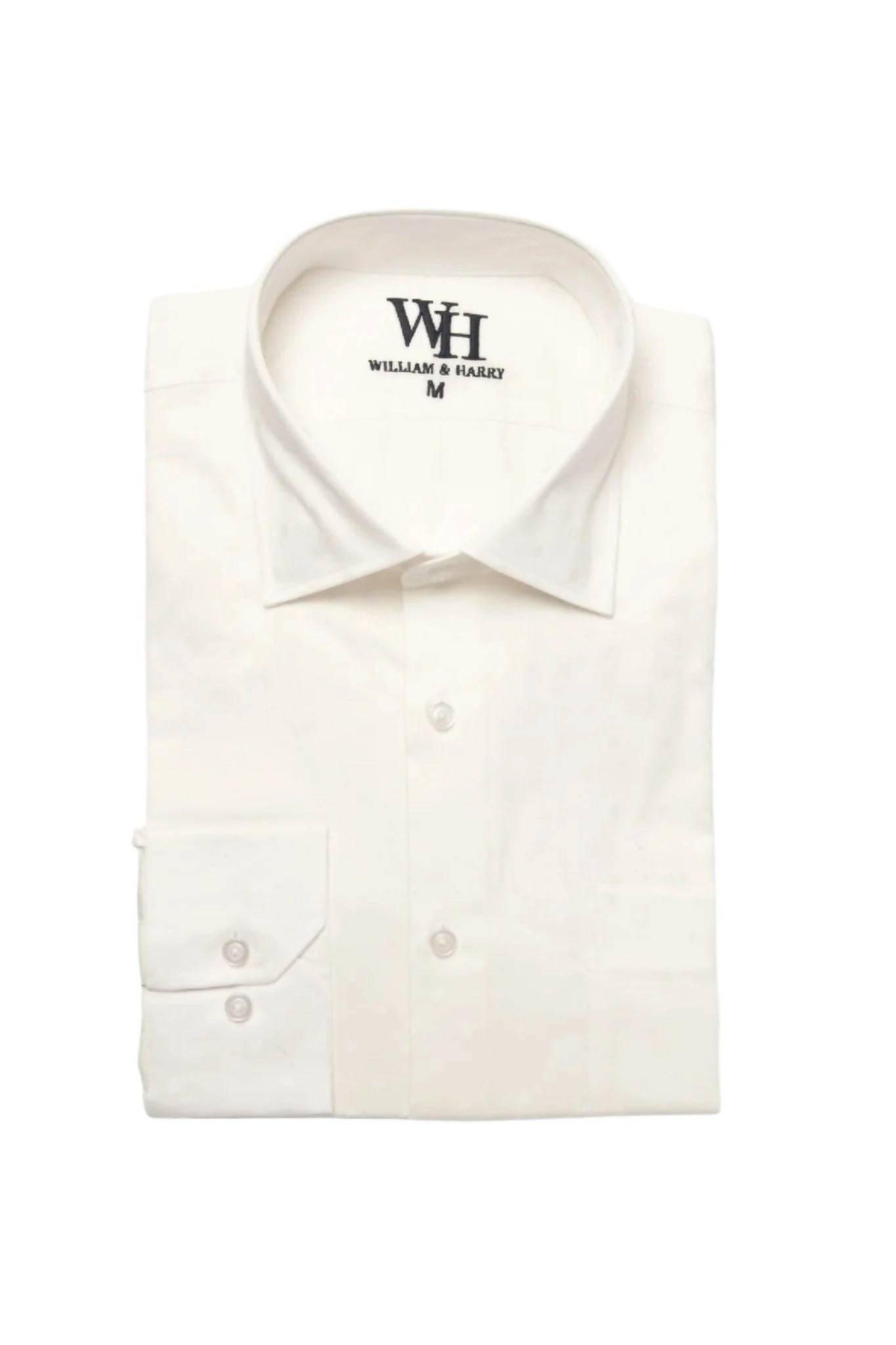 W&H Men's Long Sleeve Button Up Sports Shirts - White Polka Print